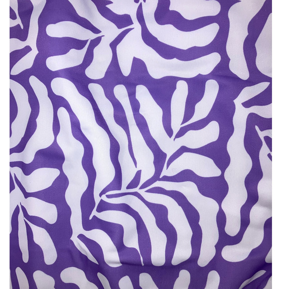 New Real Essentials One Piece Lilac Purple White Swimsuit Large - Picture 3 of 4